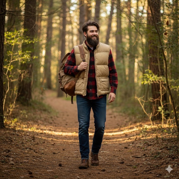 Vintage Goose Down Schott Bros NYC Camel Tan Puffer Vest Men's Large - Picture 10 of 10